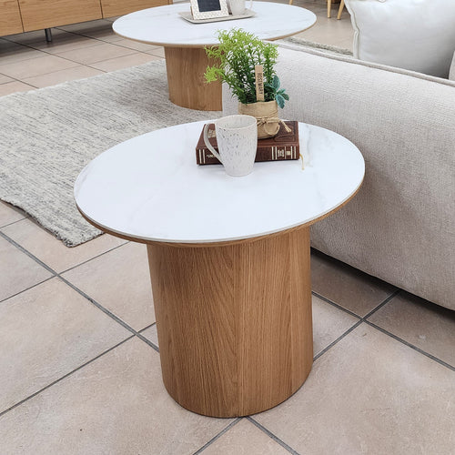 Stanford Round Lamp Table With Ceramic Top