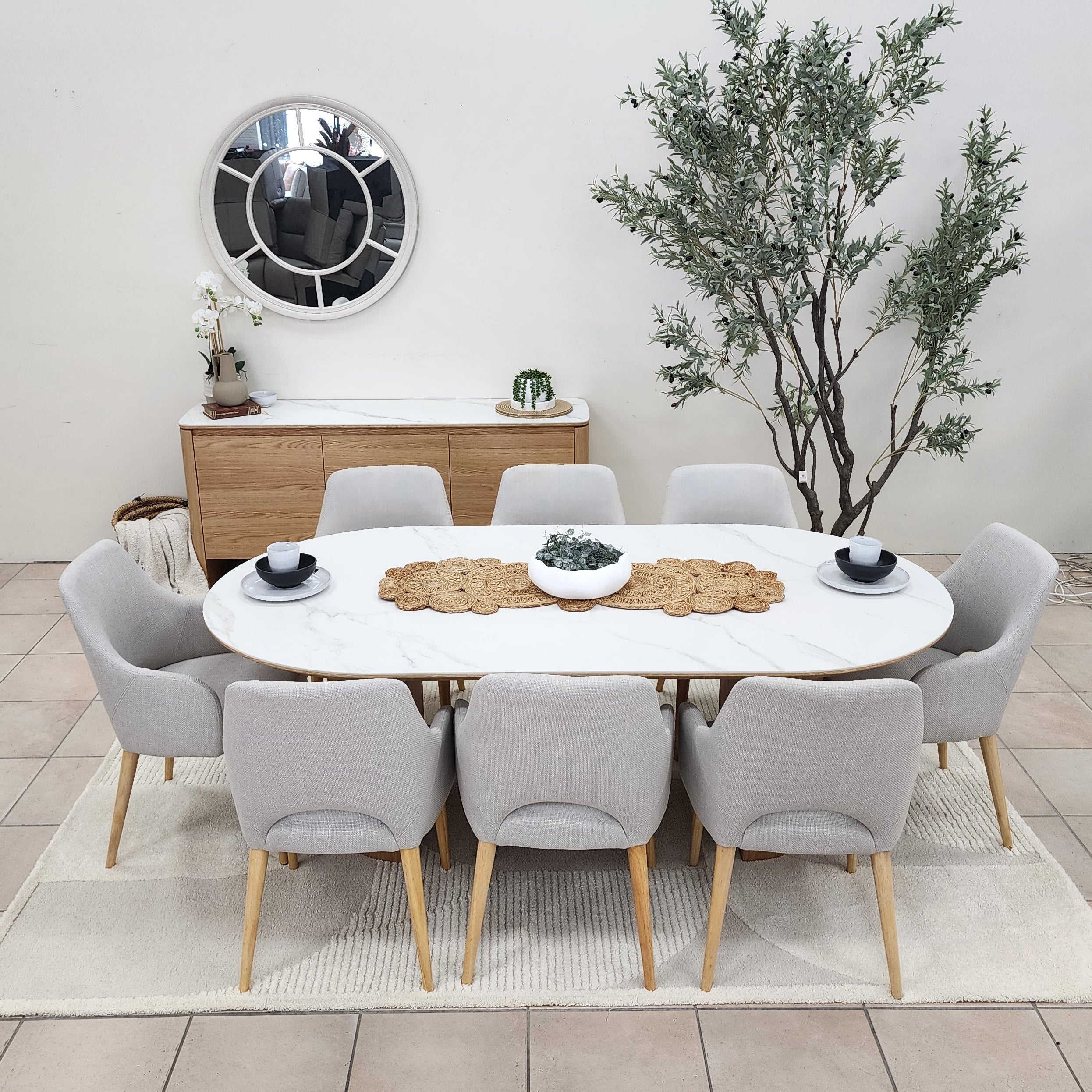 Stanford 9 Piece 210cm Long Table Dining Package