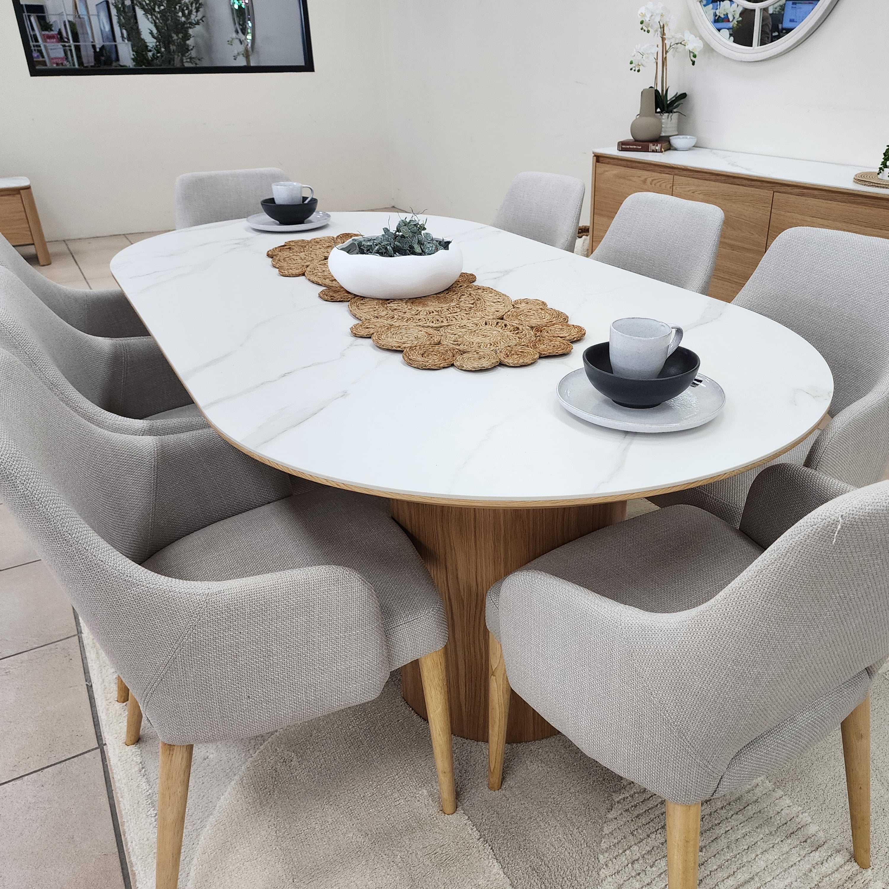 Stanford 9 Piece 210cm Long Table Dining Package