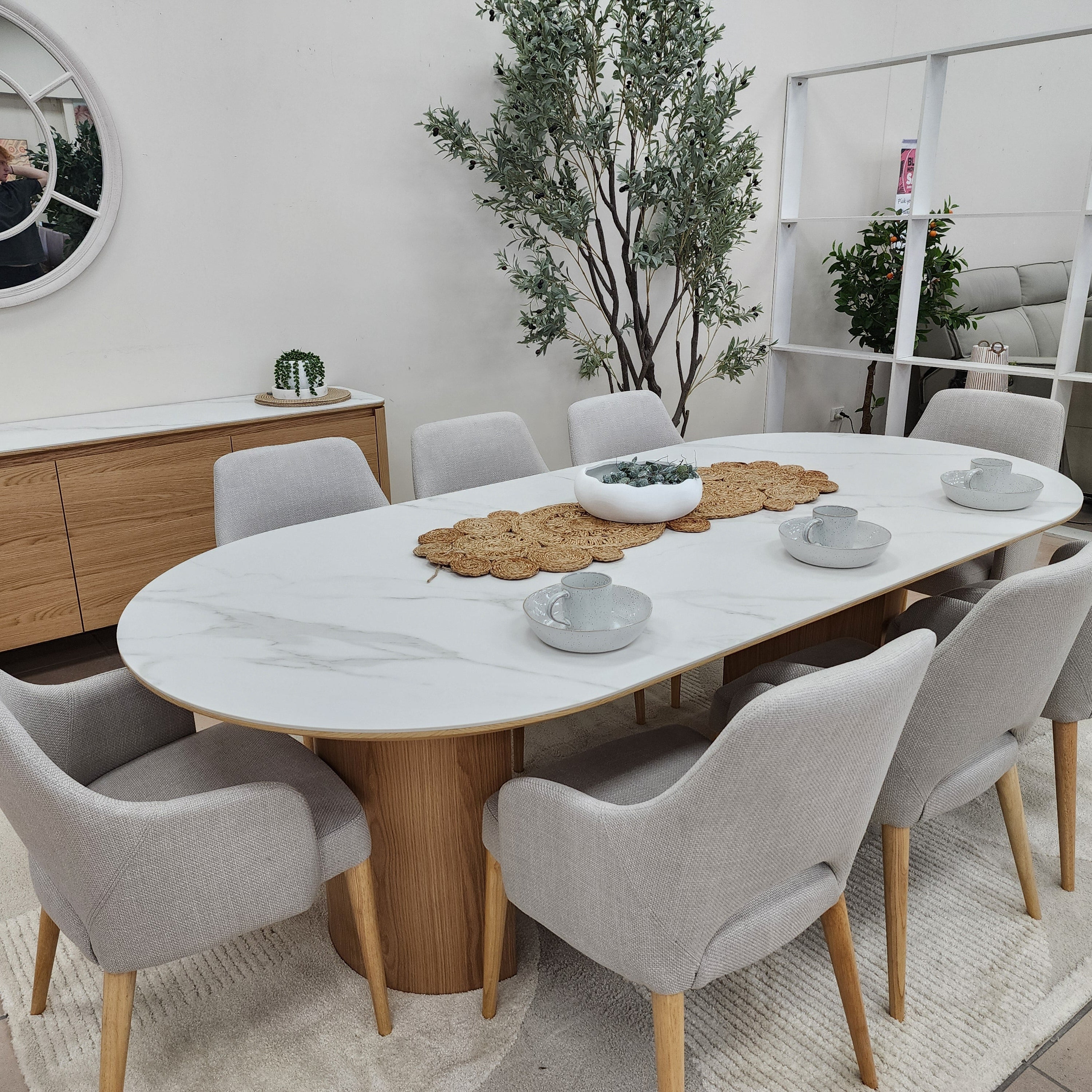 Stanford 9 Piece 2.4m Long Table Dining Package