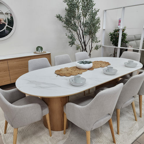 Stanford 9 Piece 2.4m Long Table Dining Package