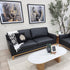 Carson 3 Seater Sofa In Black Leather