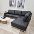 Carson Right Chaise In Black Leather
