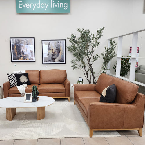 Carson 3+2 Seater Package In Tan Leather
