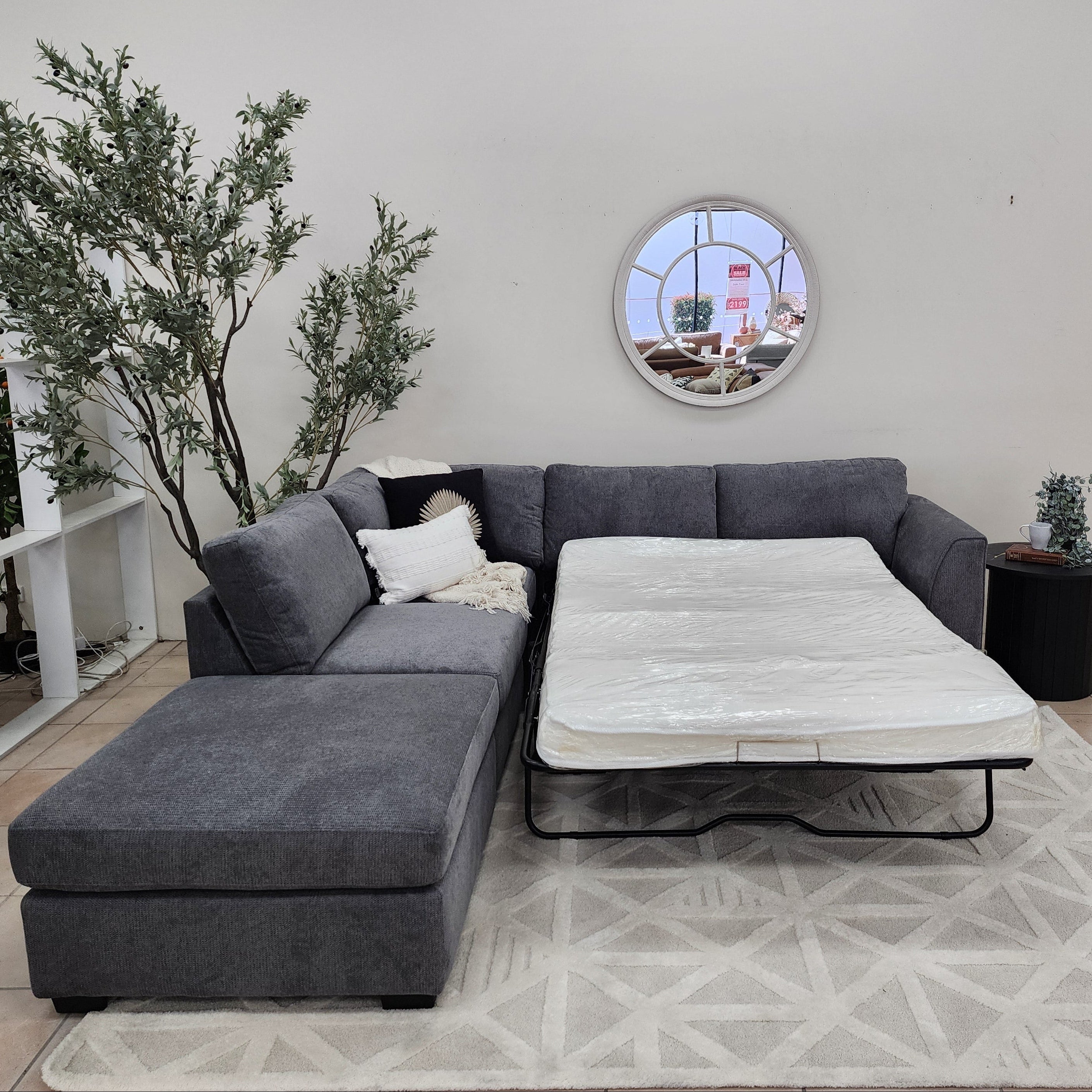 Kelsey Sofa Bed With Left Chaise In Grey