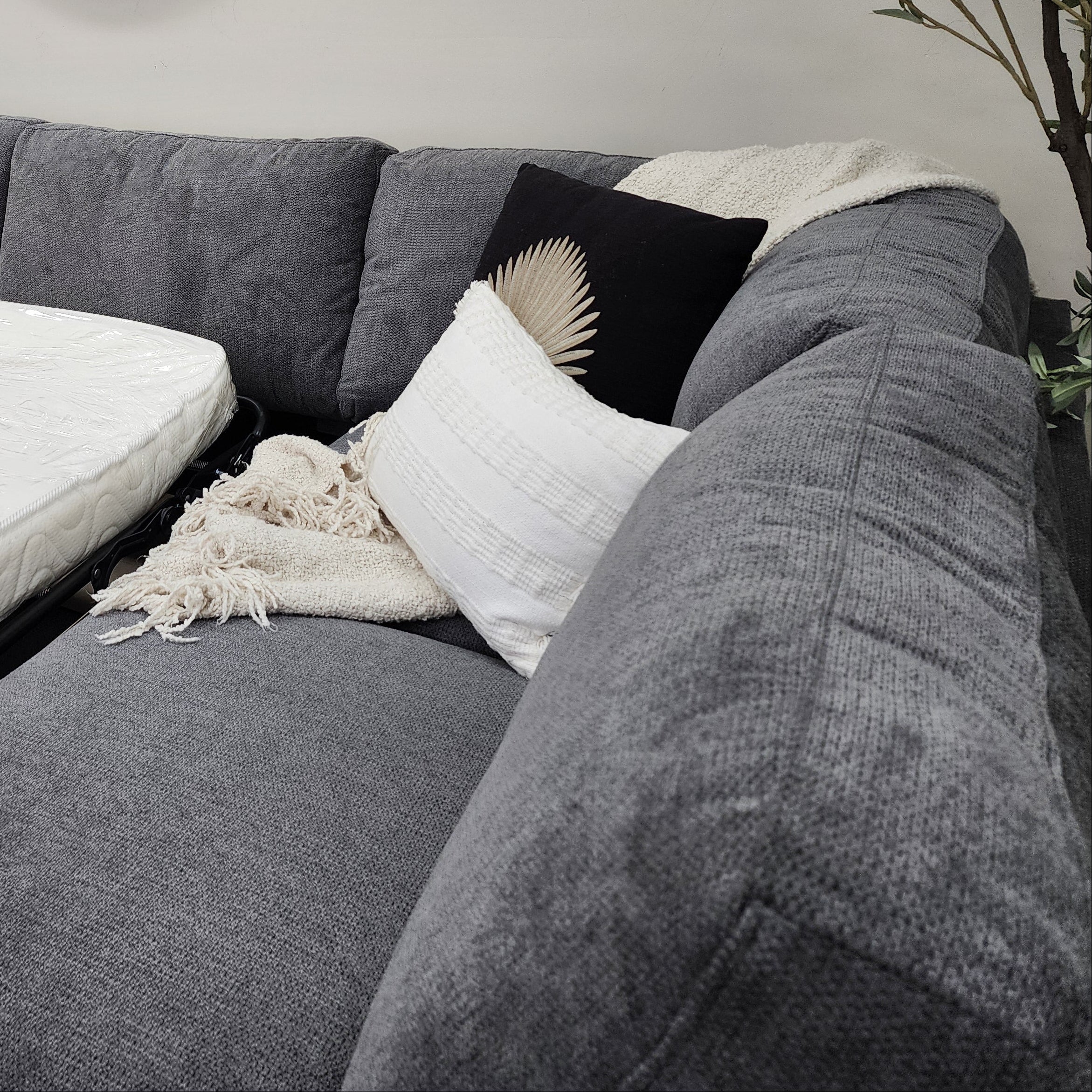 Kelsey Sofa Bed With Right Chaise In Grey