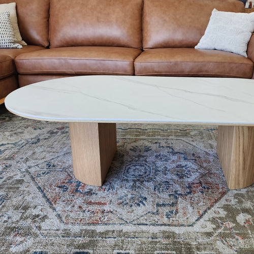 Stanford Oval Coffee Table With Ceramic Top
