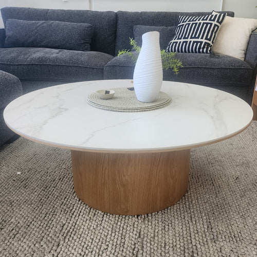 Stanford Round Coffee Table With Ceramic Top