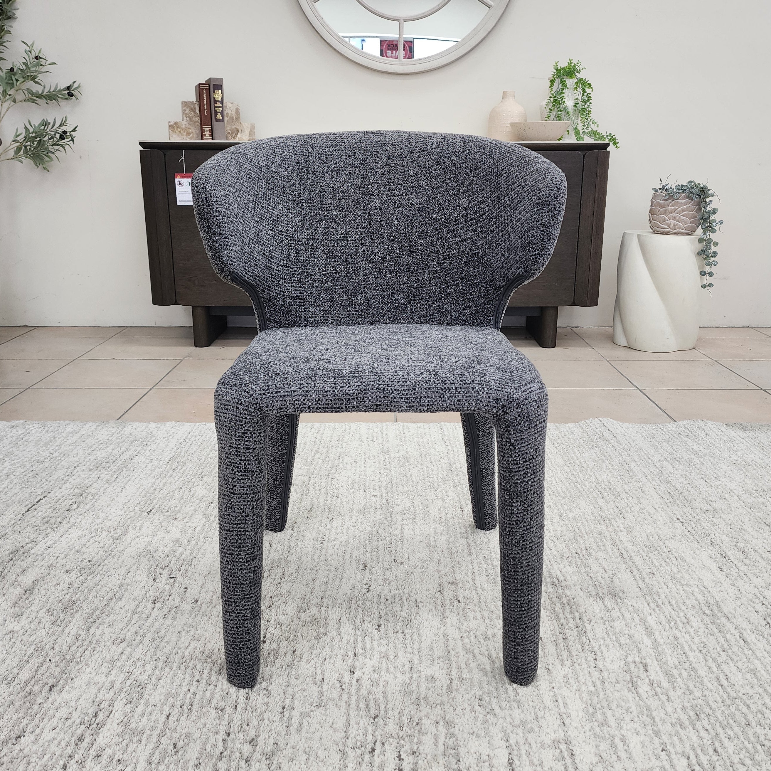 Lorenzo Dining Chair In Milan Charcoal