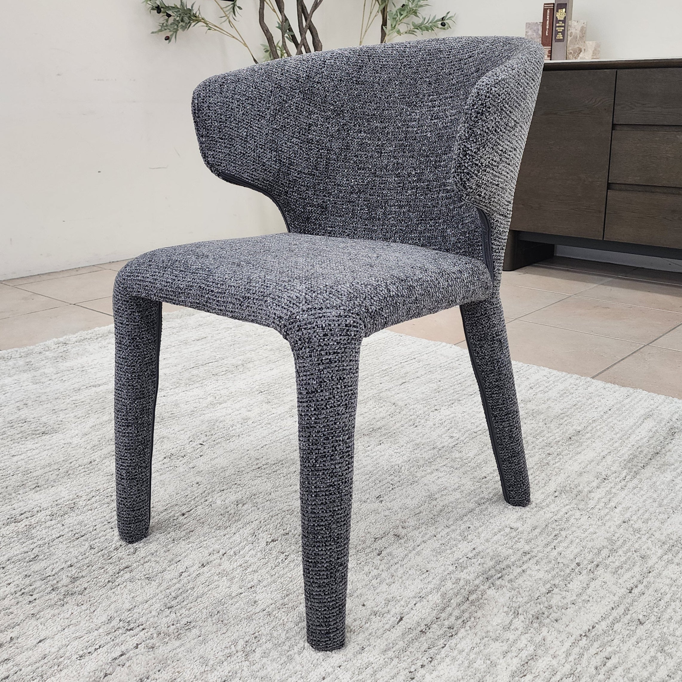 Lorenzo Dining Chair In Milan Charcoal