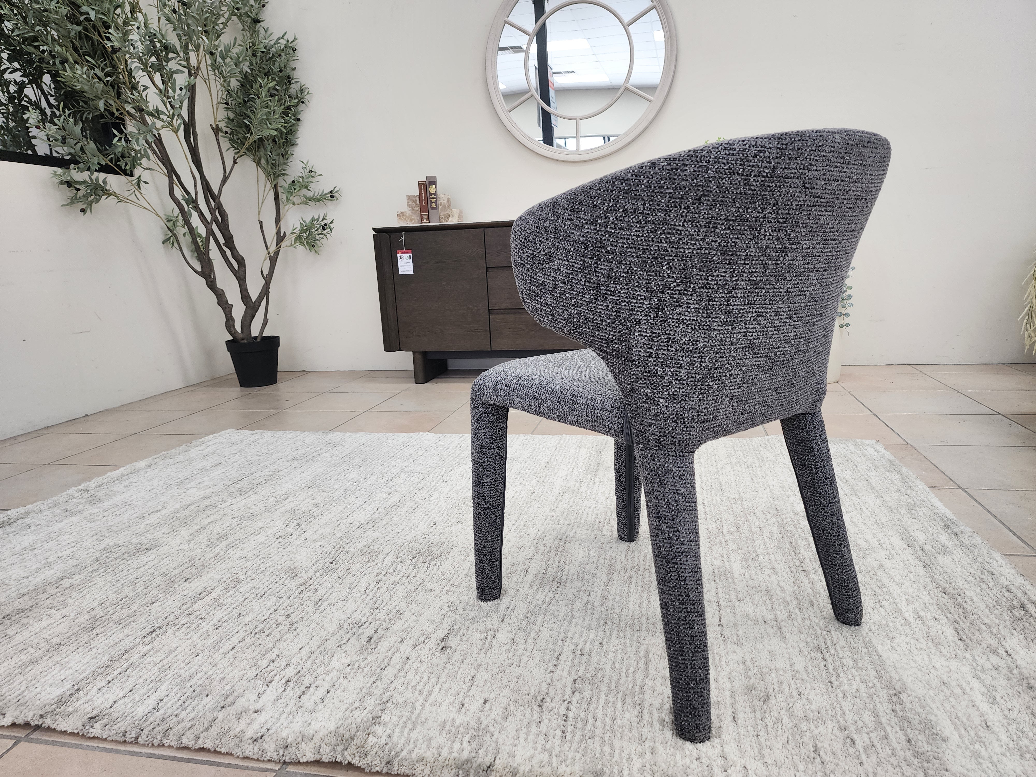 Lorenzo Dining Chair In Milan Charcoal