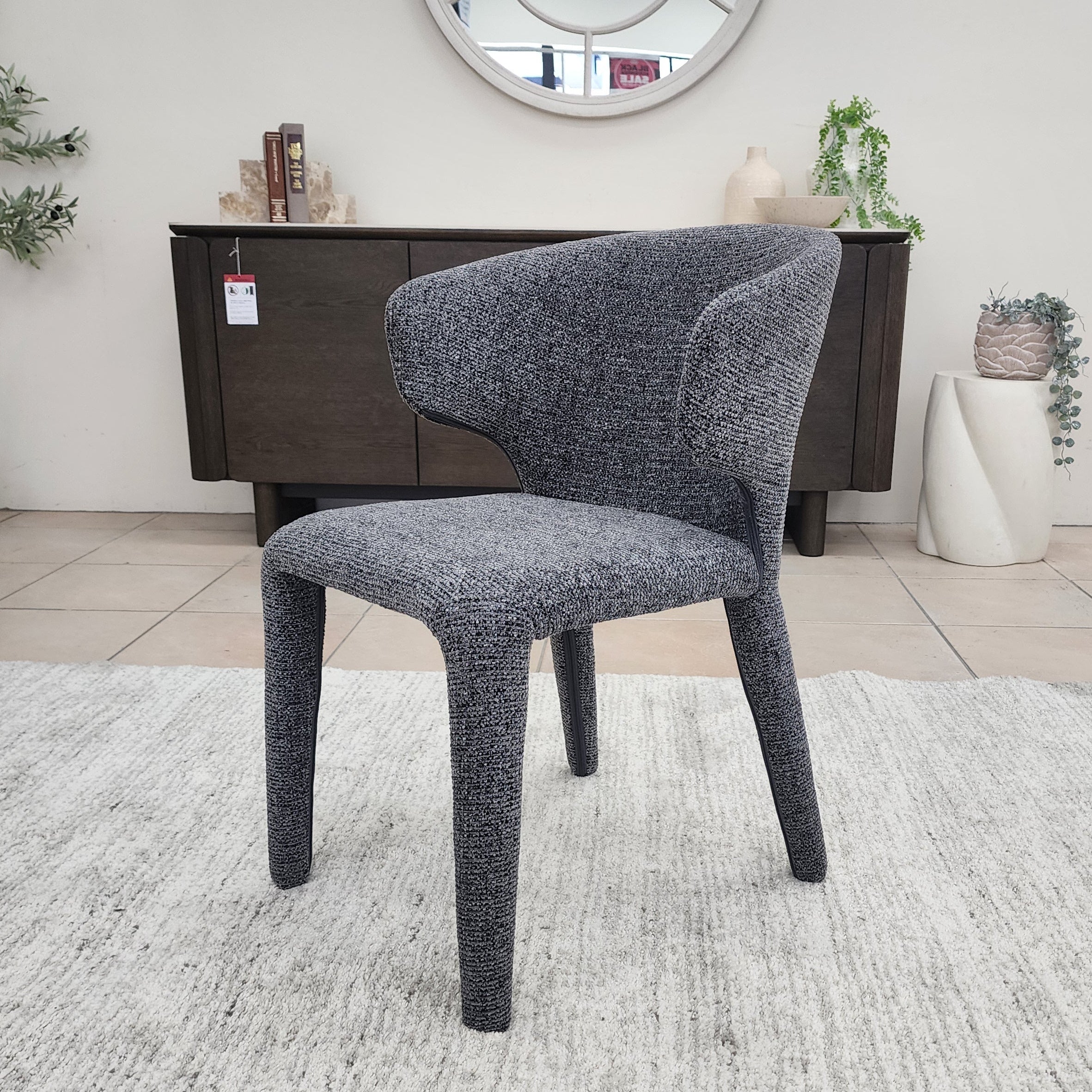 Lorenzo Dining Chair In Milan Charcoal