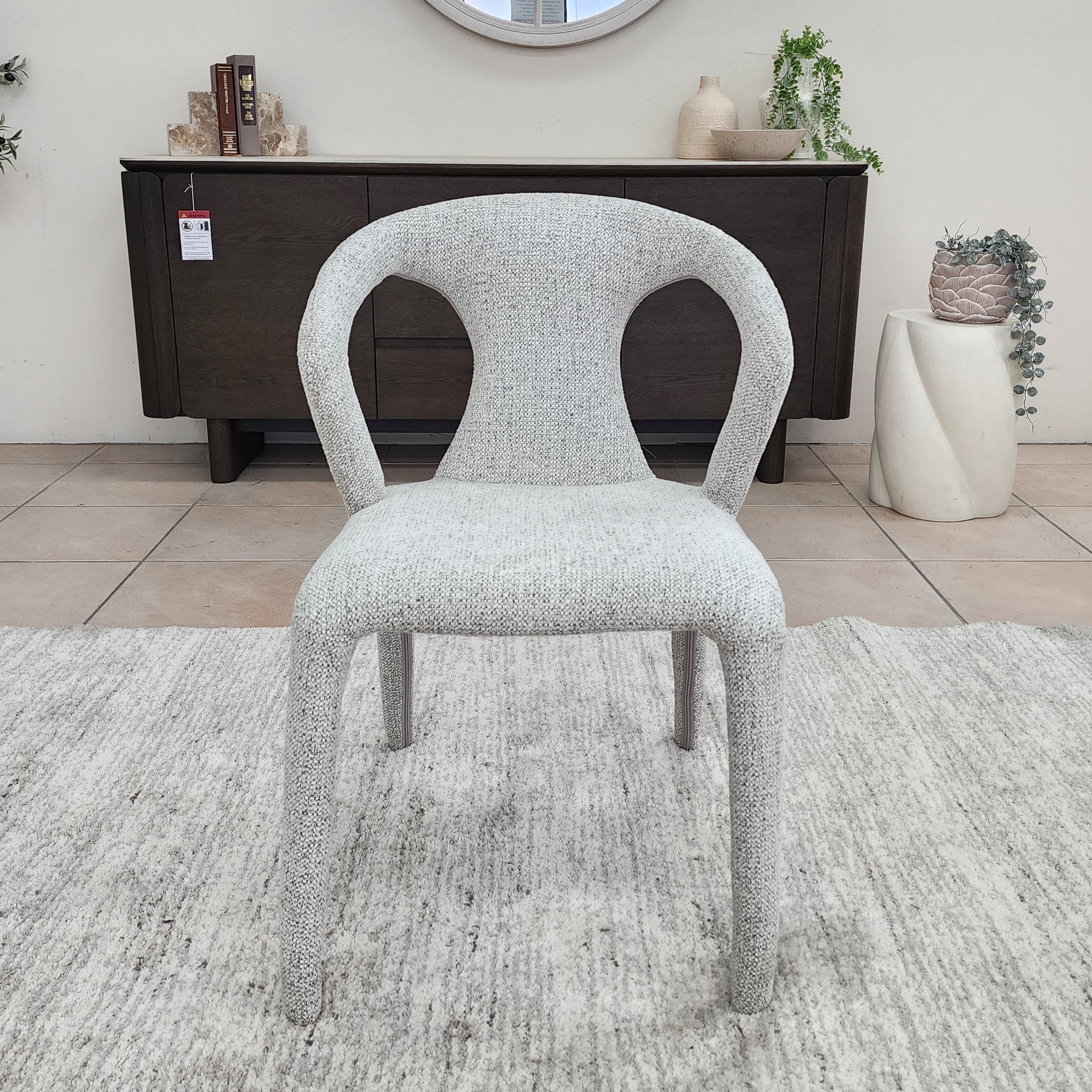 Matteo Upholstered Dining Chair In Salt & Pepper