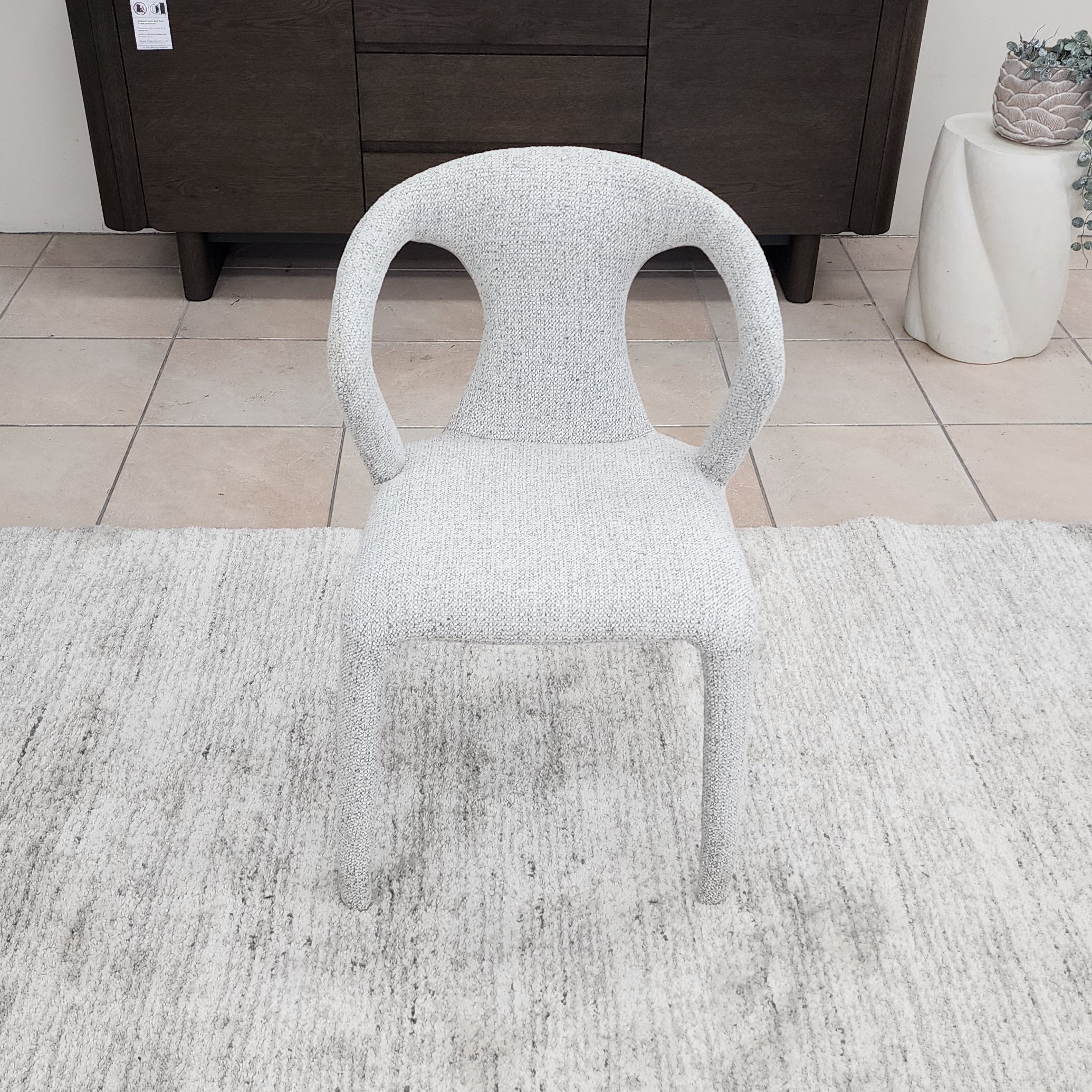 Matteo Upholstered Dining Chair In Salt & Pepper
