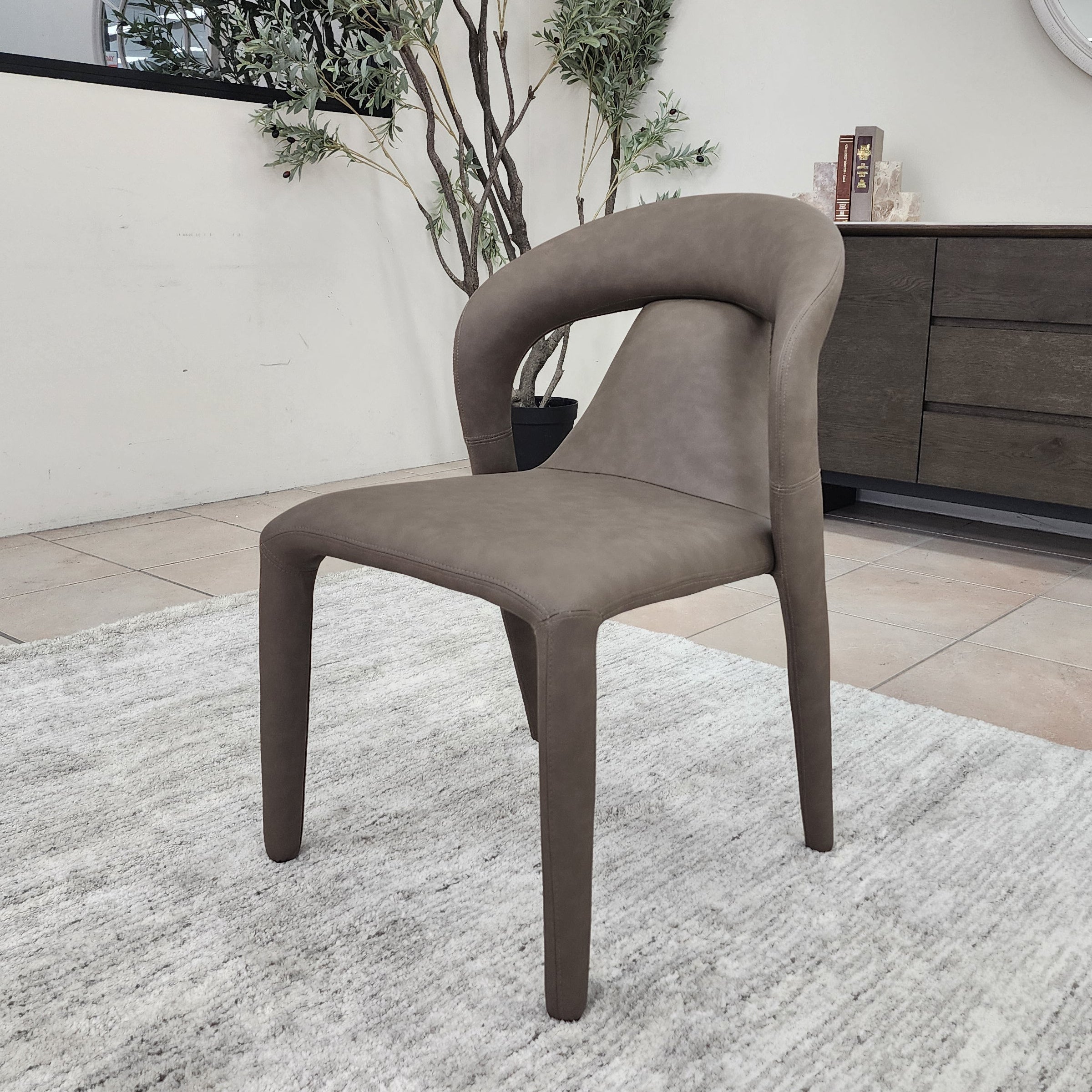 Elena Fully Upholstered Chair In Chocolate