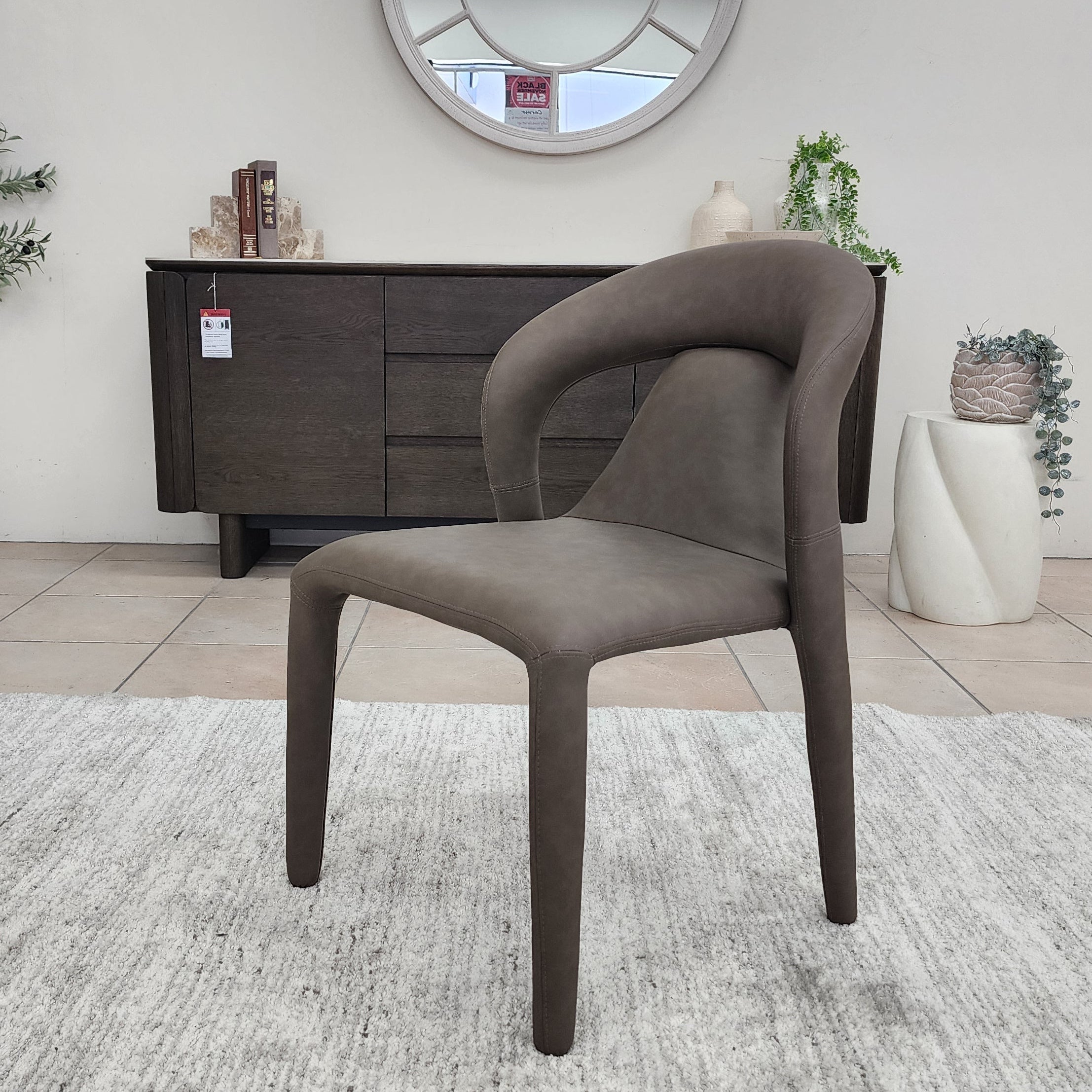 Elena Fully Upholstered Chair In Chocolate