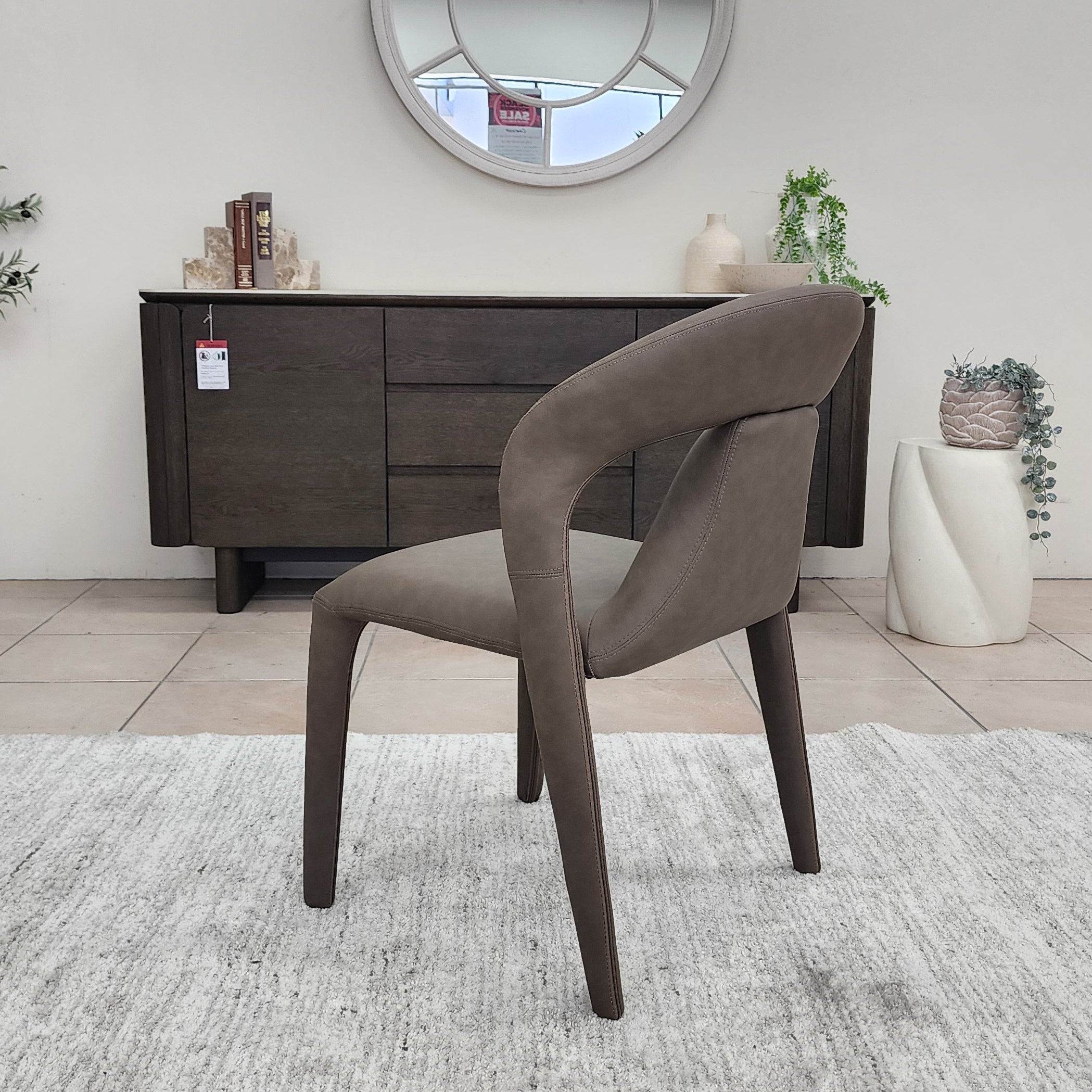 Elena Fully Upholstered Chair In Chocolate