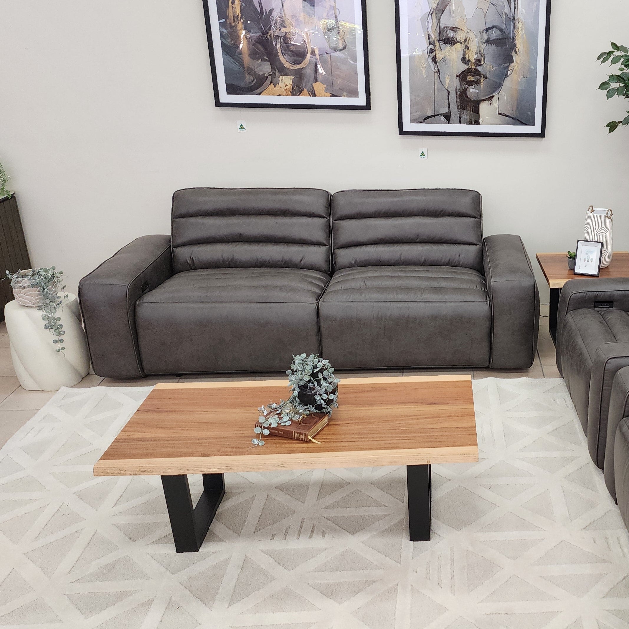 Hollywood 3 Seater With Electric Recliners In Grey