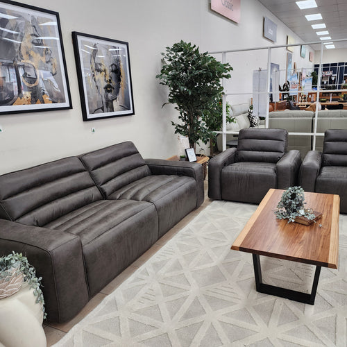 Hollywood 3 Piece Electric Recliner Package In Grey