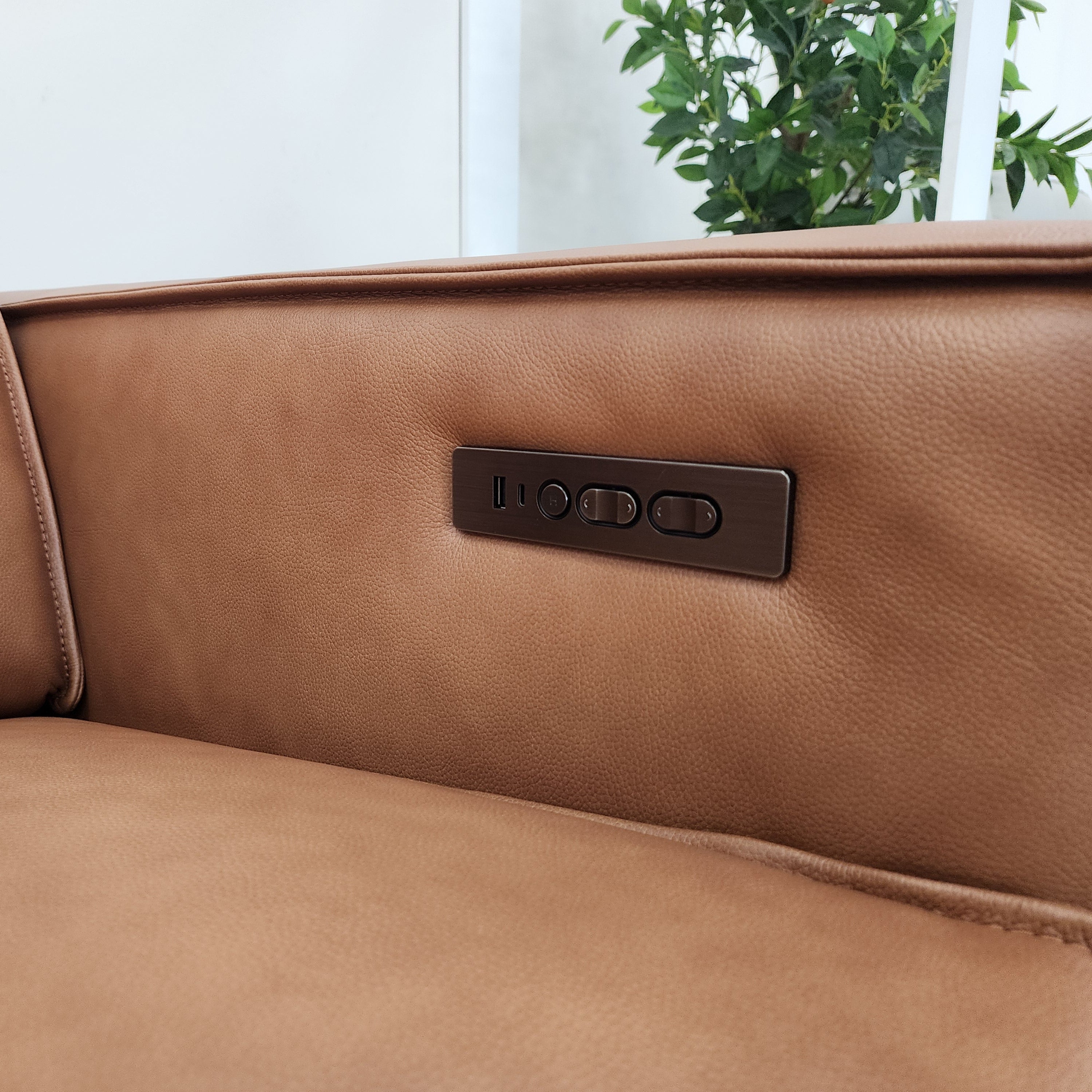 Xander 4+2 Seater Package In Tan 100% Premium Leather With Electric Motion