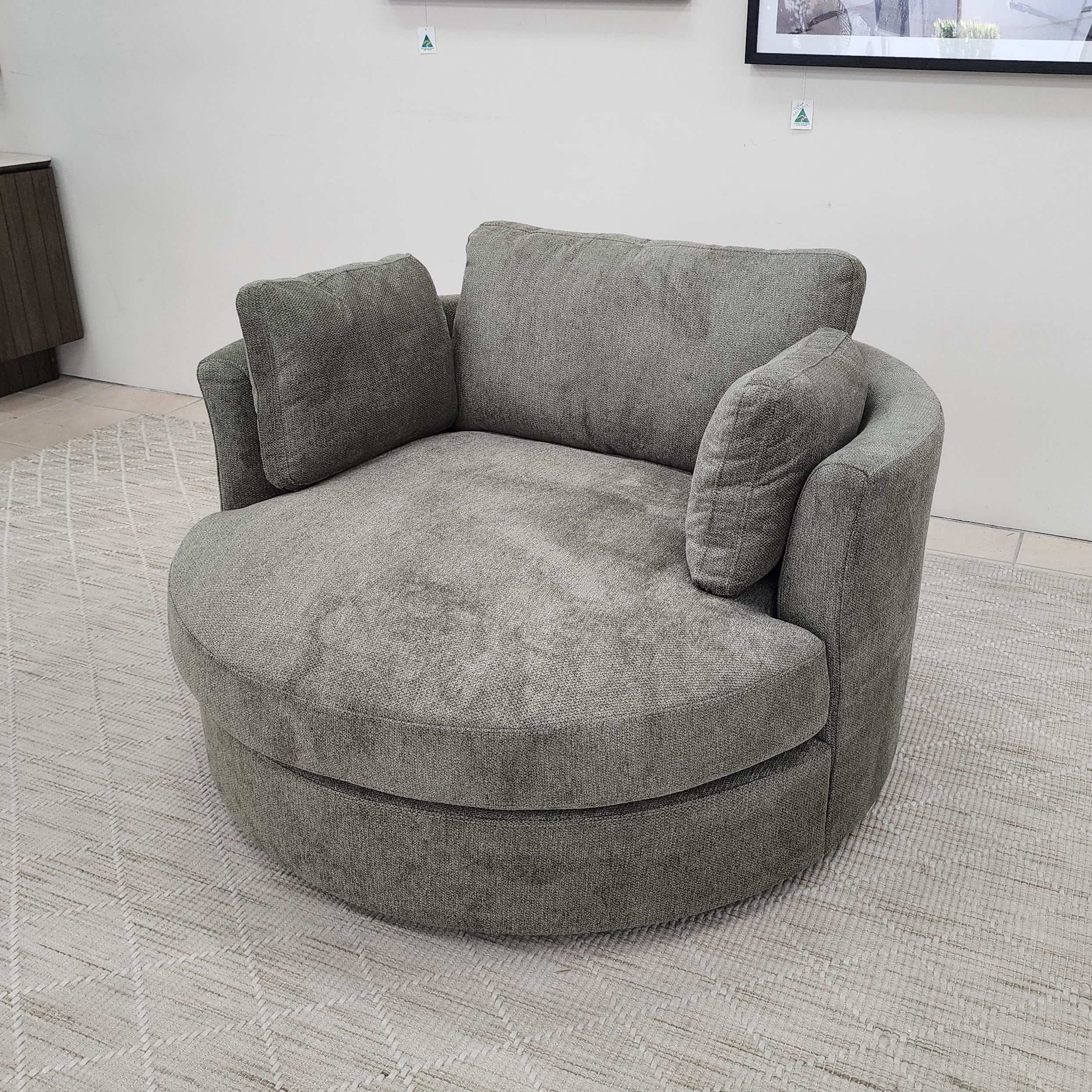 Oversized Cloud Soft Cuddle Chair In Pesto Green Upholstery