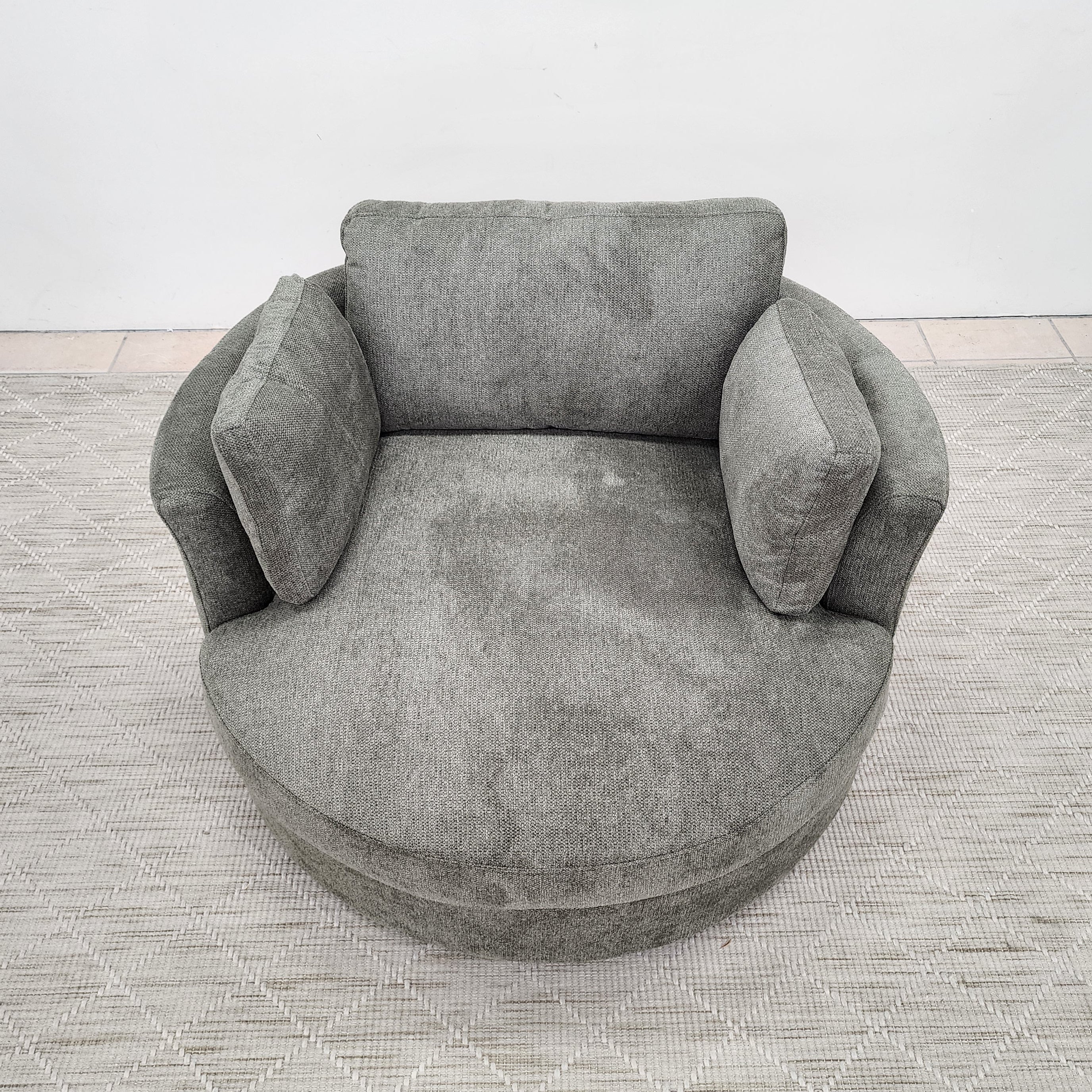 Oversized Cloud Soft Cuddle Chair In Pesto Green Upholstery