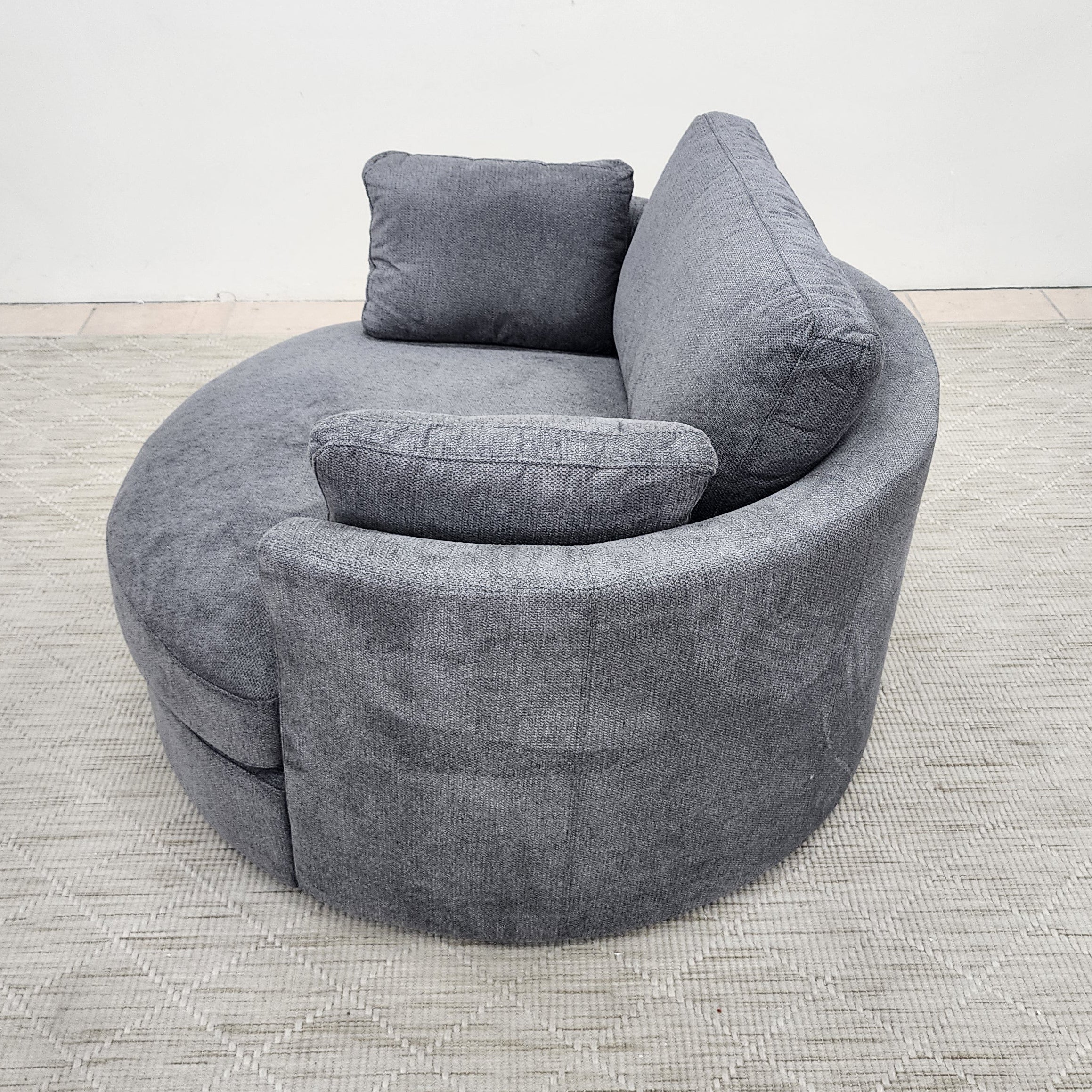 Oversized Cloud Soft Cuddle Chair In Grey Upholstery