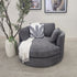 Oversized Cloud Soft Cuddle Chair In Grey Upholstery