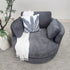 Oversized Cloud Soft Cuddle Chair In Grey Upholstery