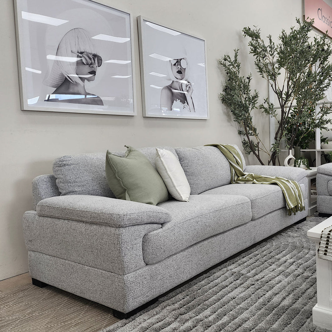 Antonio 3 Seater Sofa In Light Grey