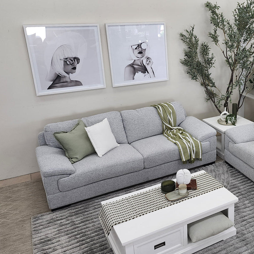 Antonio 3 Seater Sofa In Light Grey