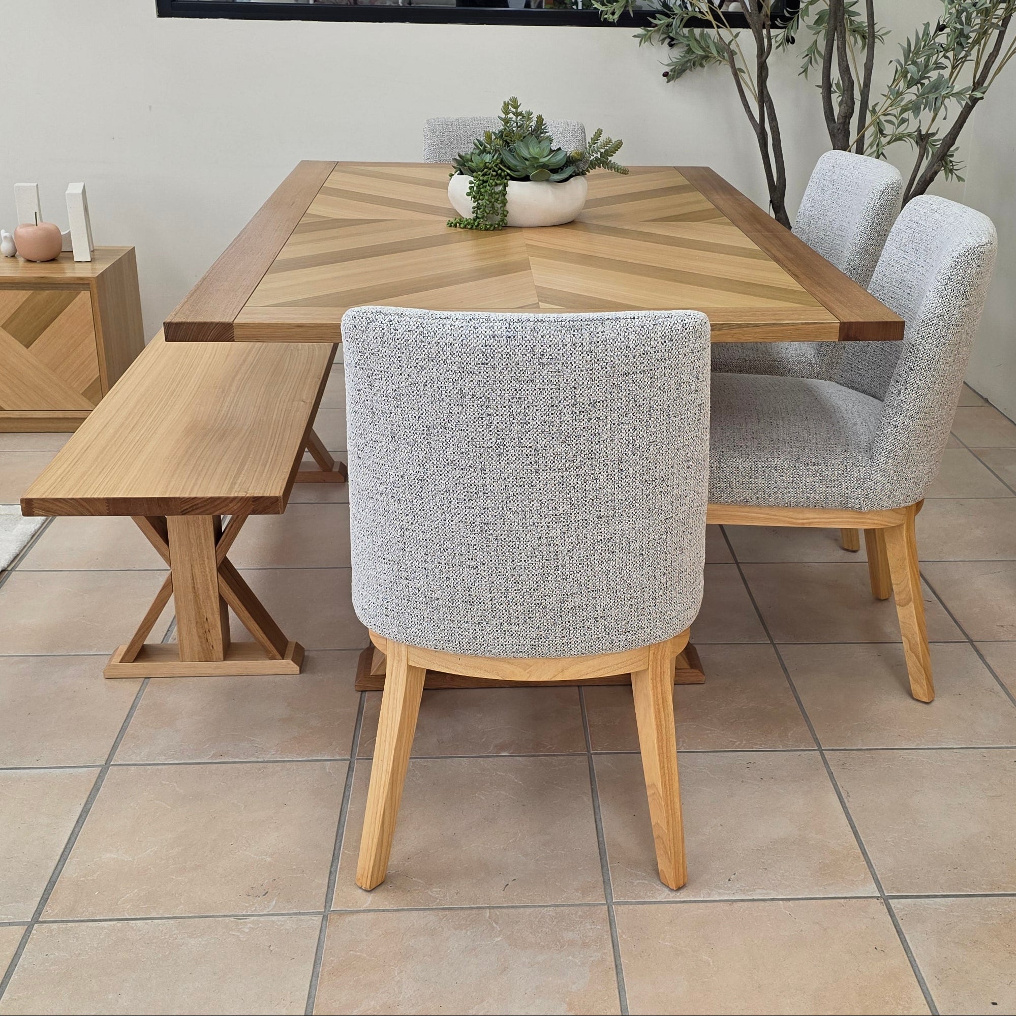 Southport 6 Piece 1.8m Dining Package with Bench