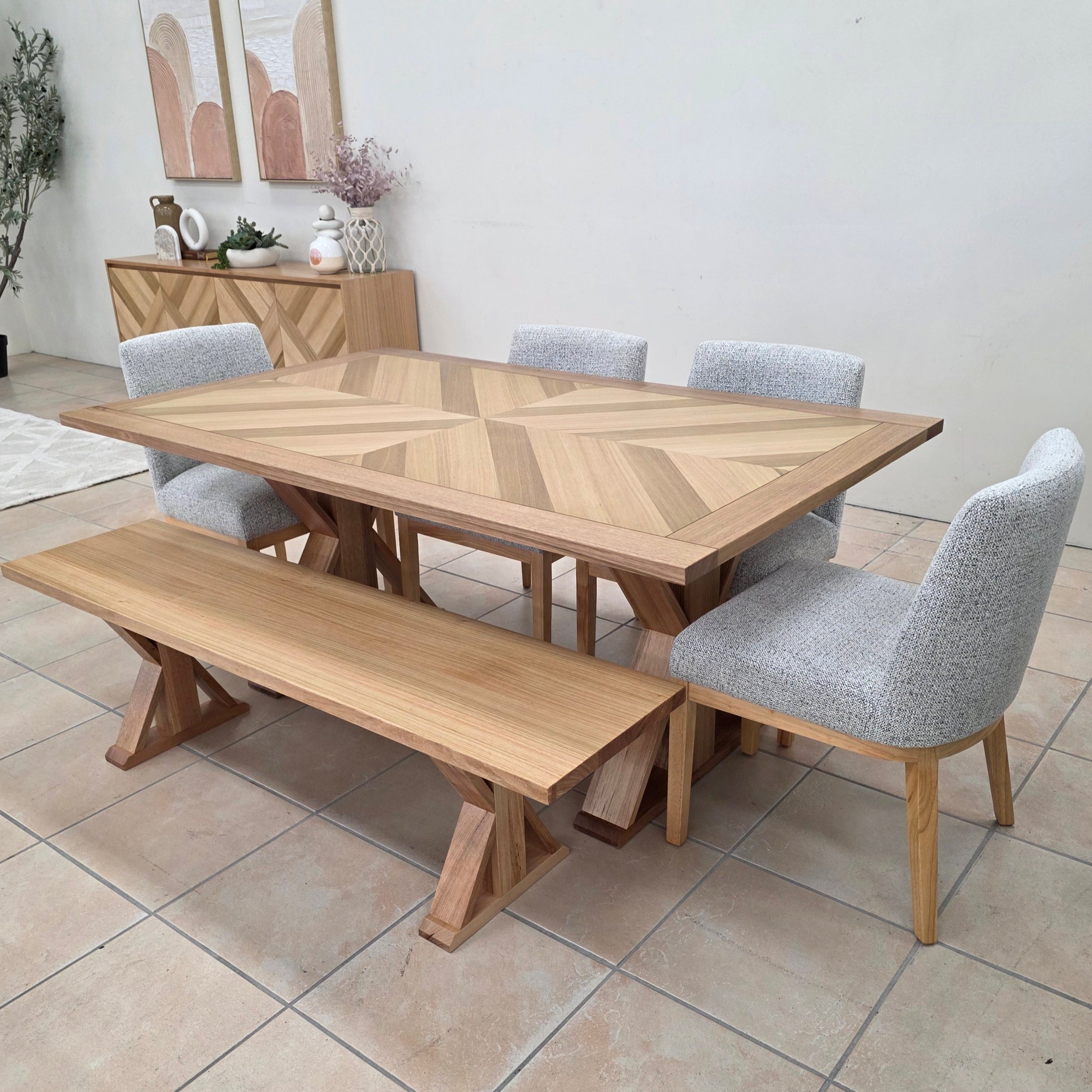 Southport 6 Piece 1.8m Dining Package with Bench