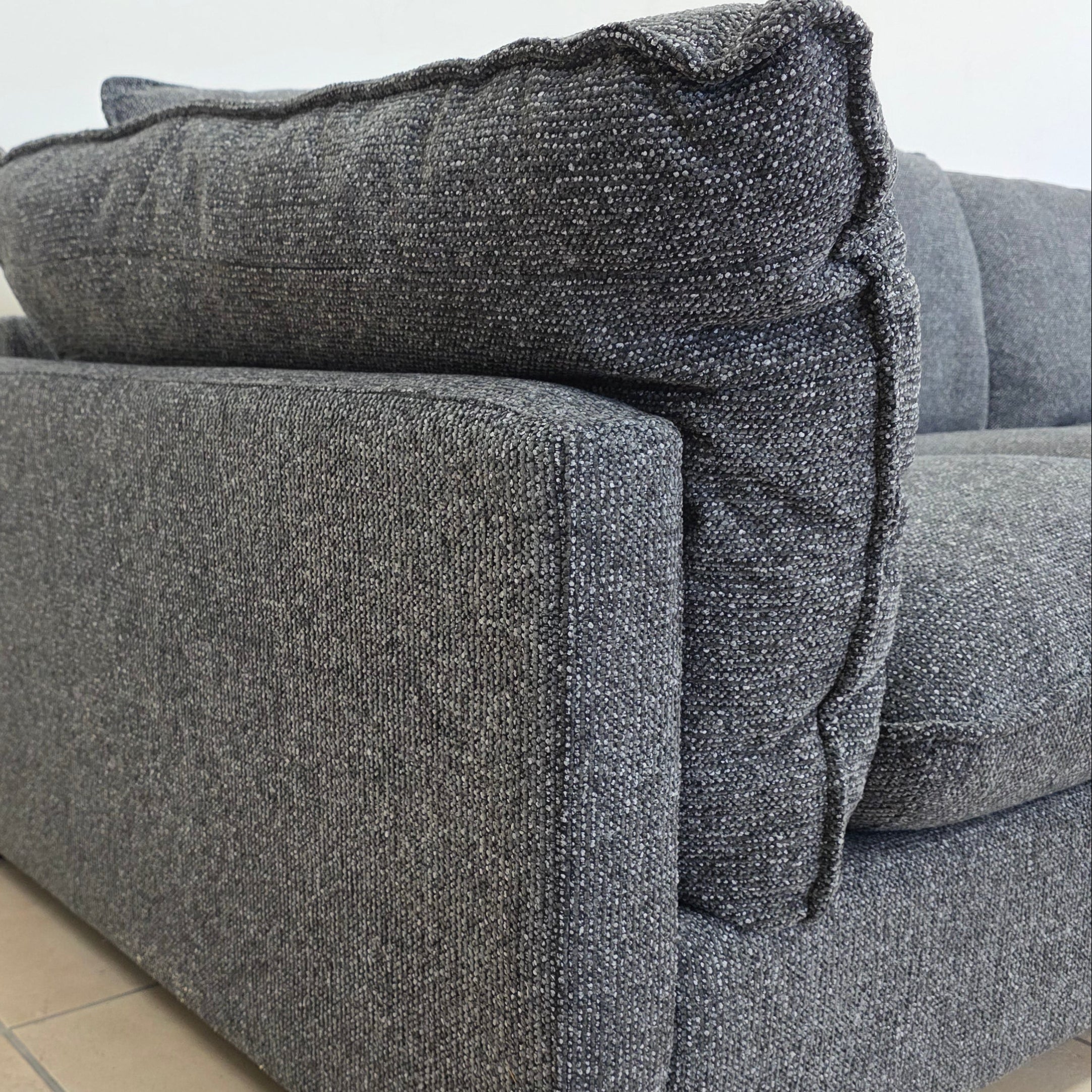 Savannah Cloud Soft Oversized 4 Seater With Ottoman In Charcoal