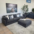 Savannah Cloud Soft Oversized 4 Seater With Ottoman In Charcoal