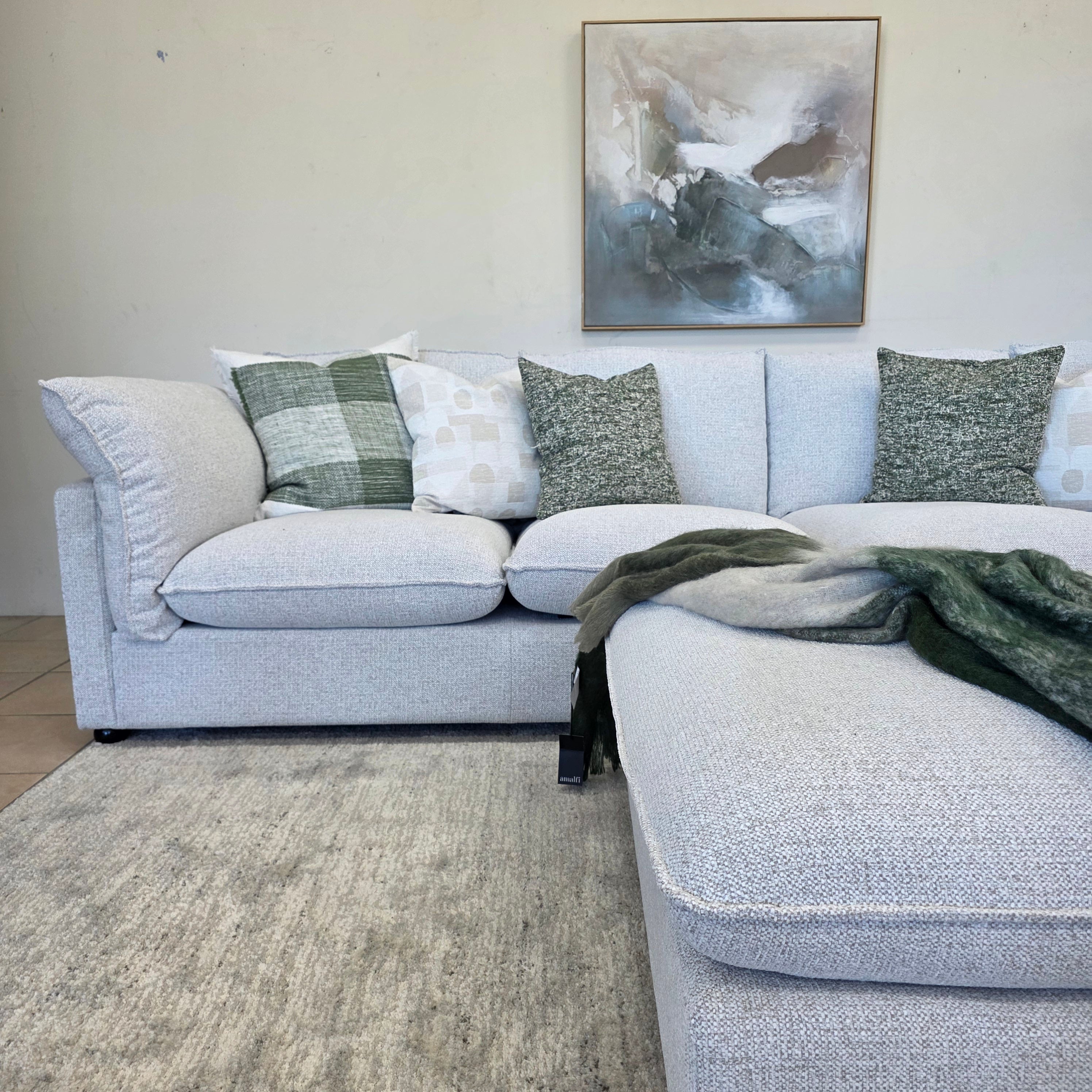 Savannah Cloud Soft Oversized 4 Seater With Ottoman In Grey