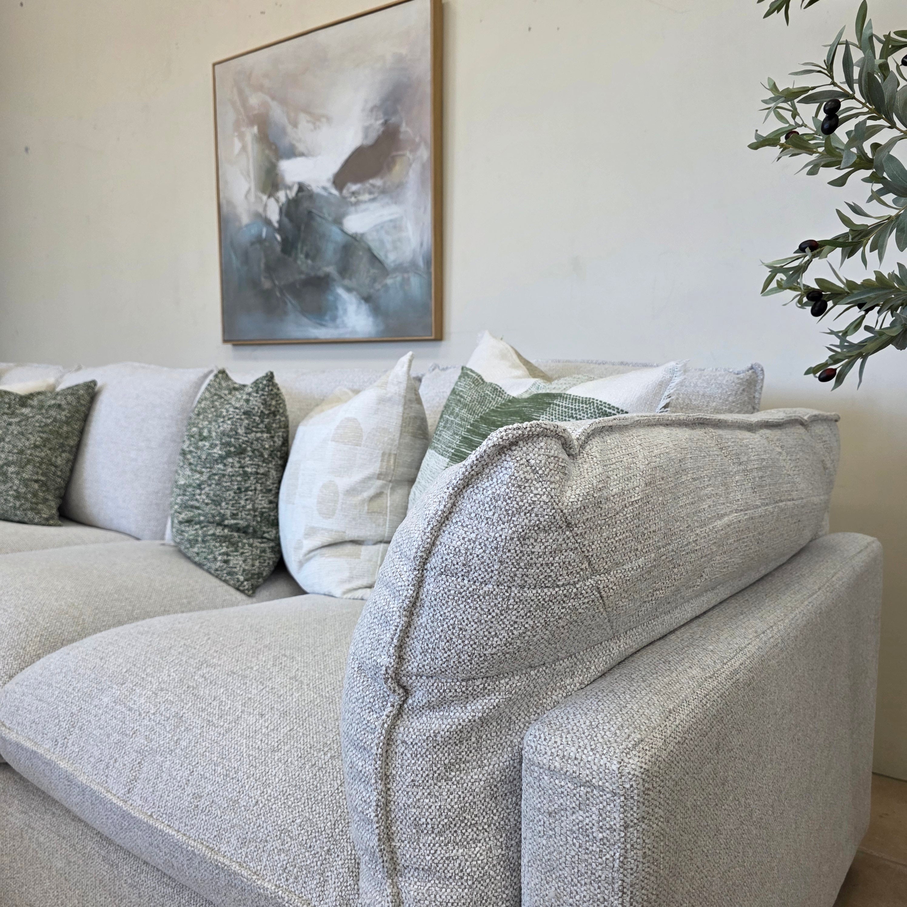 Savannah Cloud Soft Oversized 4 Seater With Ottoman In Grey