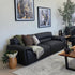 Phillipe 3 Seater In Matt Black Leather