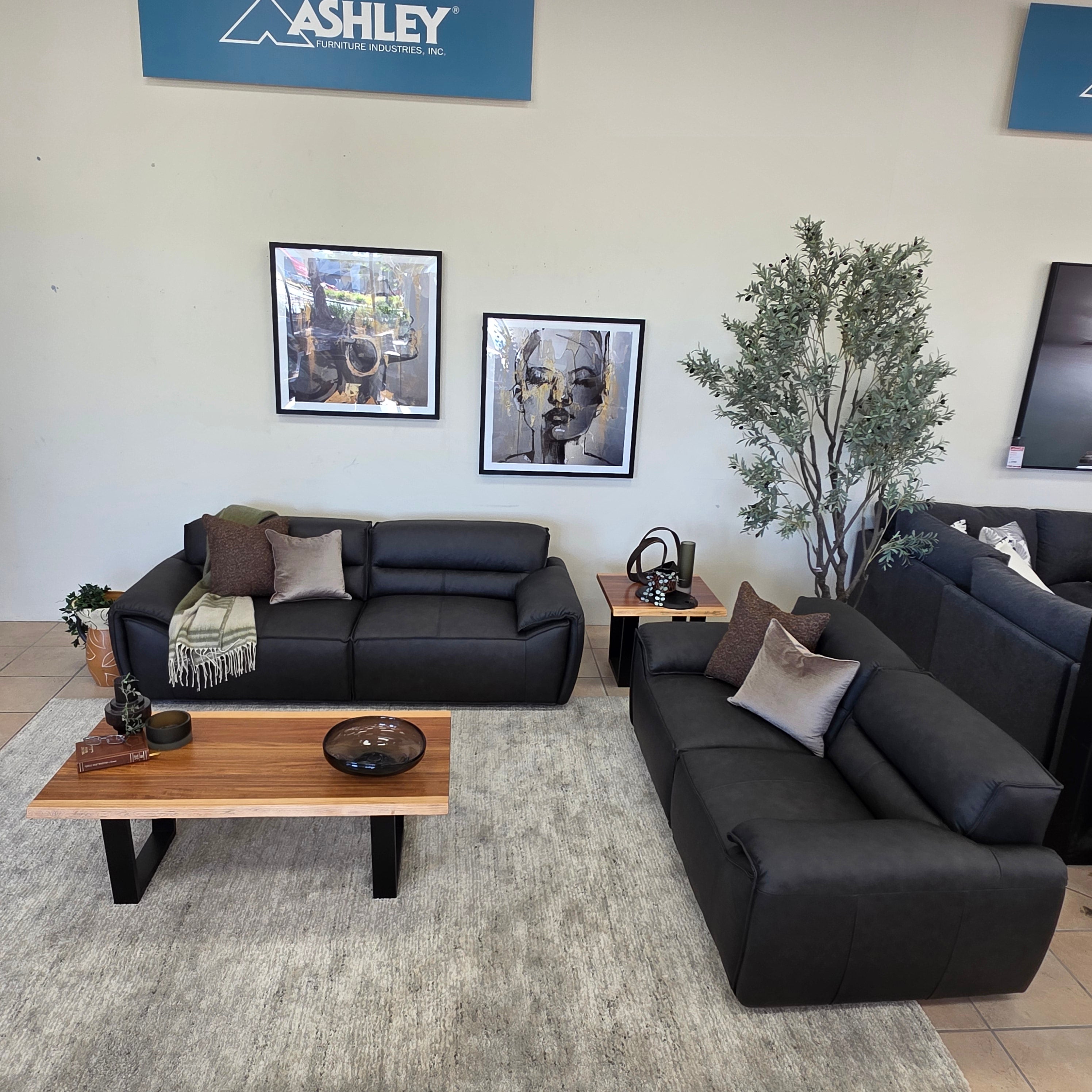 Phillipe 3+2 Seater Package in Matt Black Leather