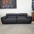 Phillipe 3 Seater In Matt Black Leather