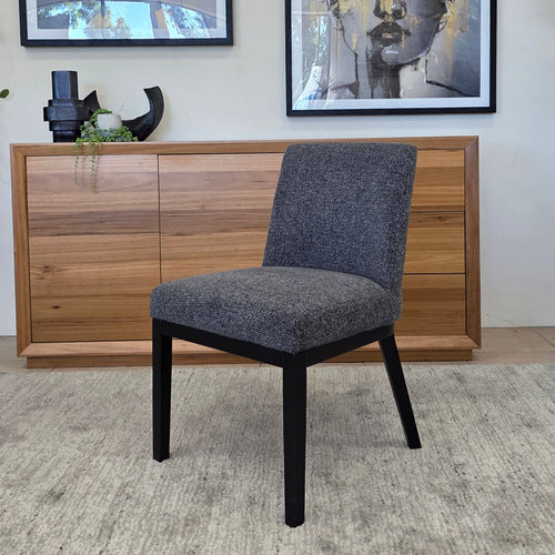 Ginko Dining Chair With Black Frame In Charcoal Milan Fabric