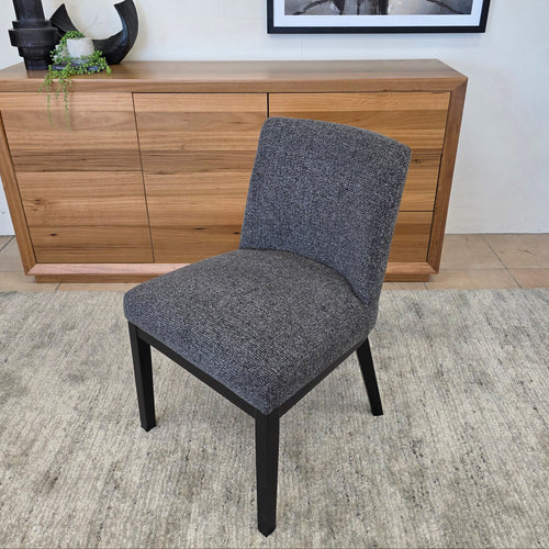 Ginko Dining Chair With Black Frame In Charcoal Milan Fabric