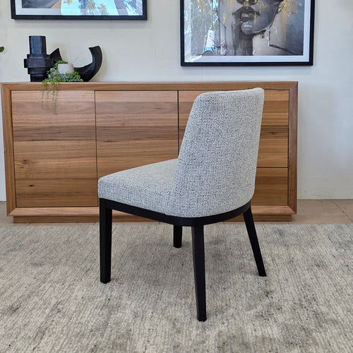 Ginko Dining Chair With Black Leg in Milan Salt and Pepper