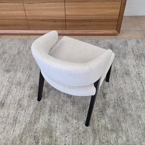 Layton Dining Chair With Black Leg & Natural Upholstery