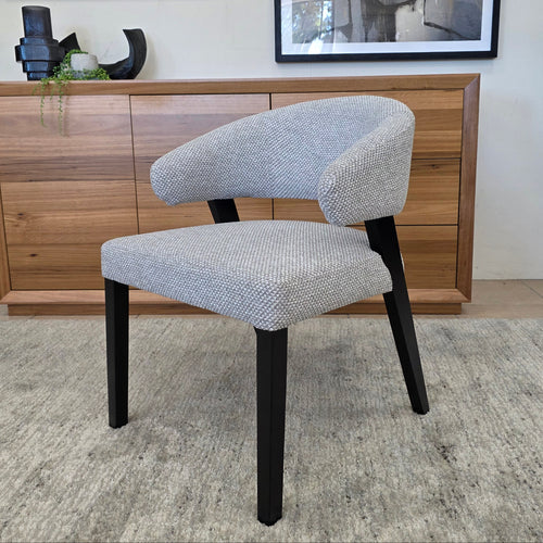 Layton Dining Chair With Black Leg & Grey Upholstery