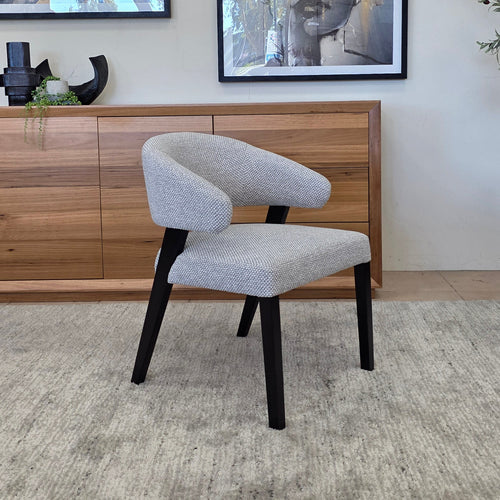 Layton Dining Chair With Black Leg & Grey Upholstery