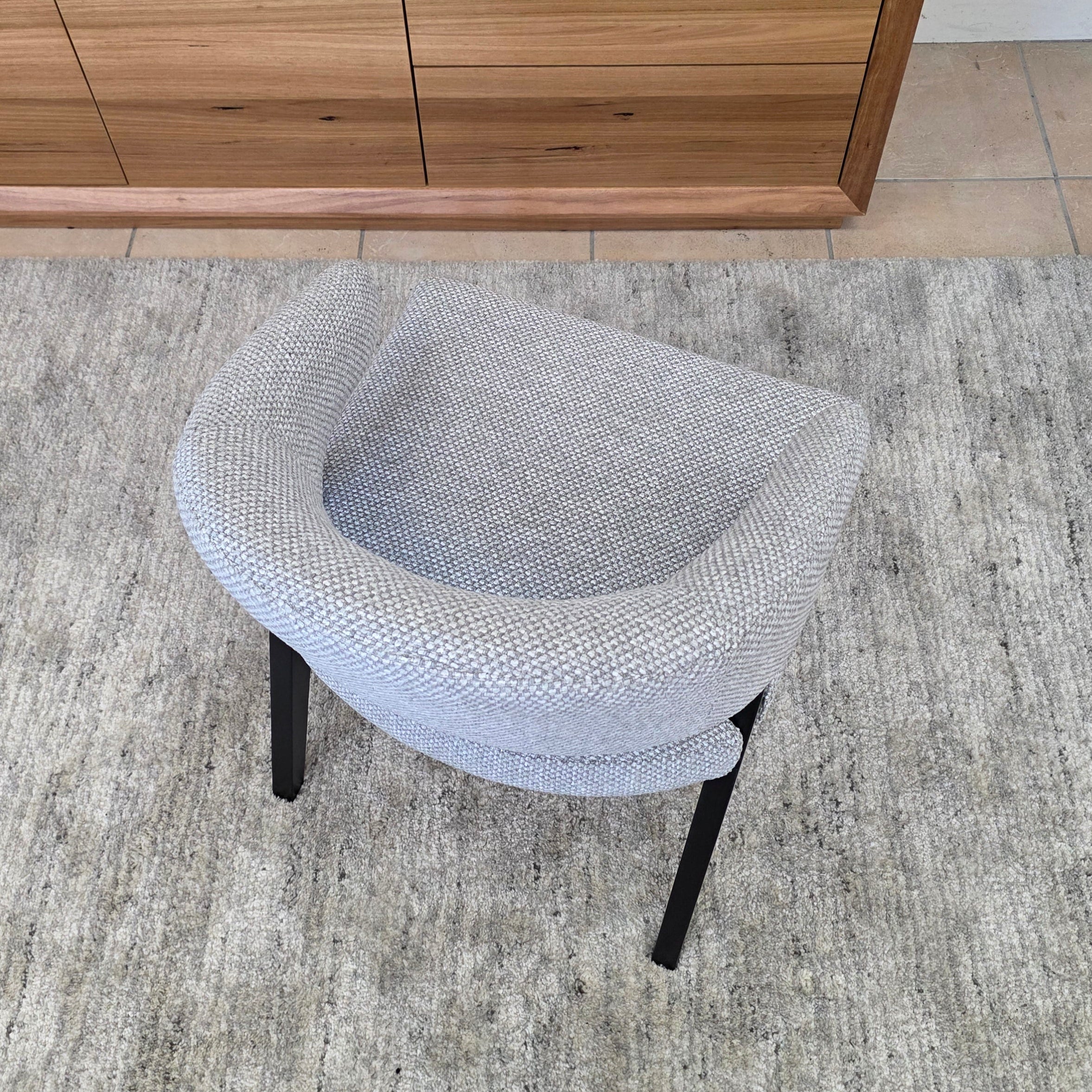 Layton Dining Chair With Black Leg & Grey Upholstery