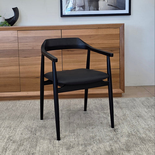 Kayden Dining Chair With Black Frame & Upholstery