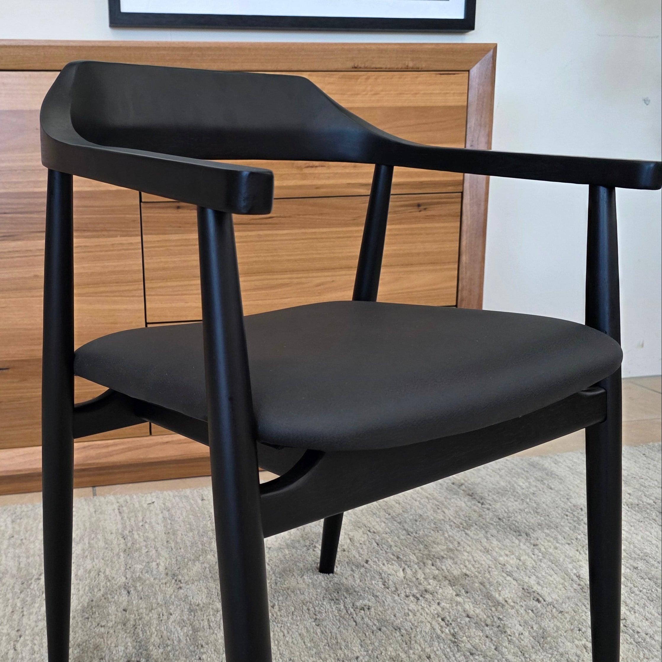 Kayden Dining Chair With Black Frame & Upholstery
