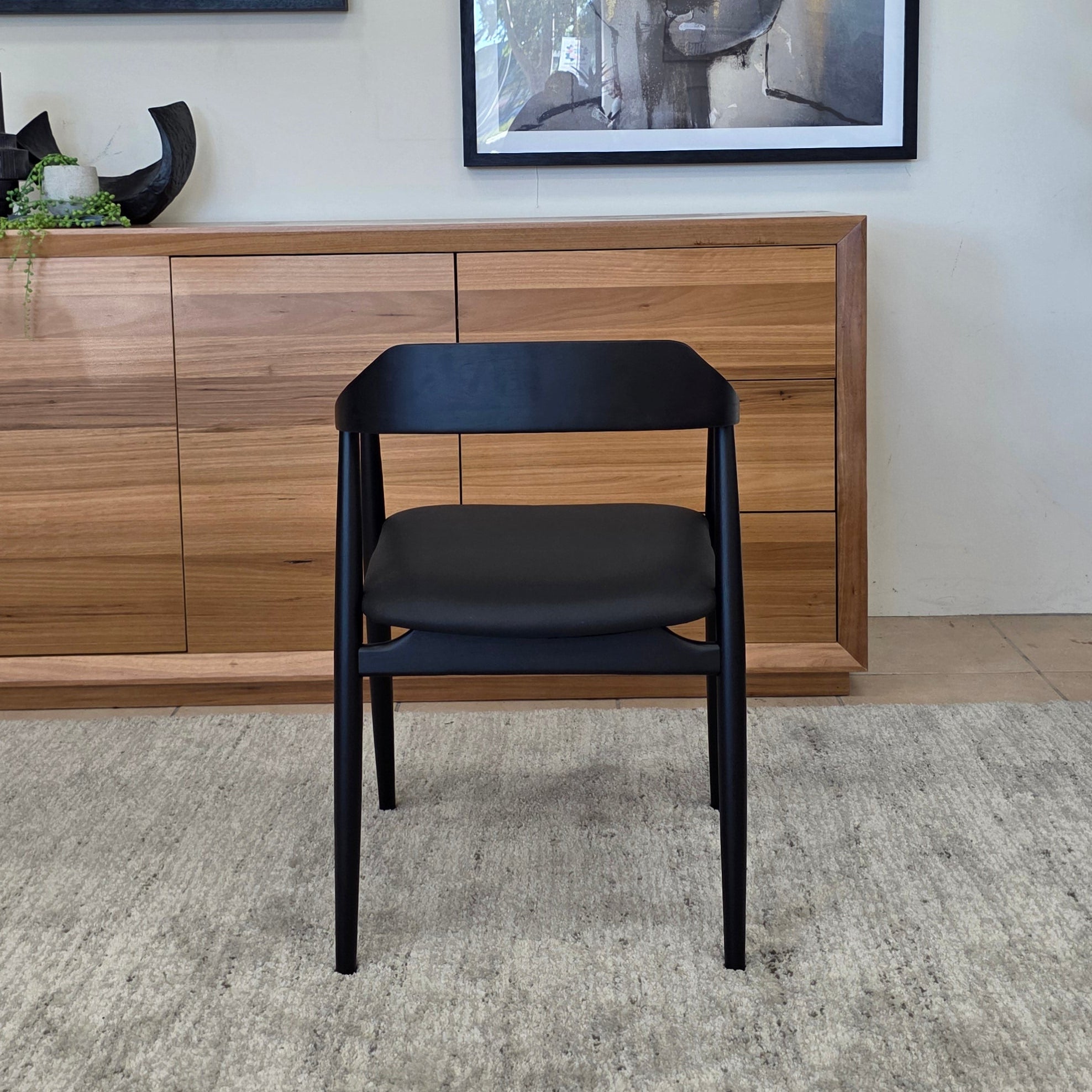 Kayden Dining Chair With Black Frame & Upholstery